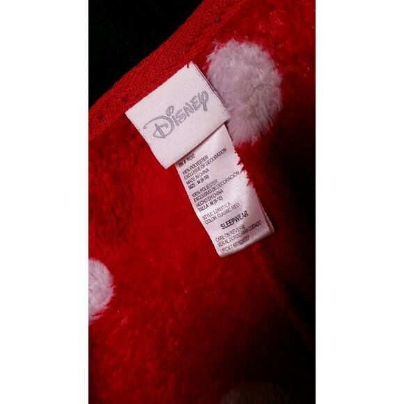 Disney Minnie Mouse Womens Pajamas Size Medium 8/10 Full Length Zip Up Hooded - Picture 5 of 6